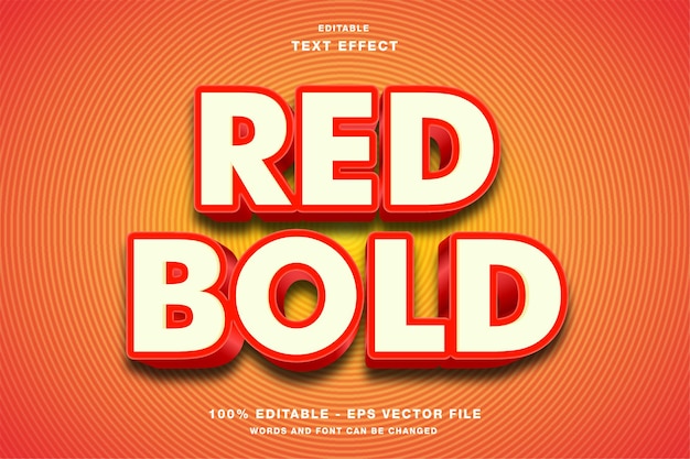 Red bold 3d style editierbarer texteffekt