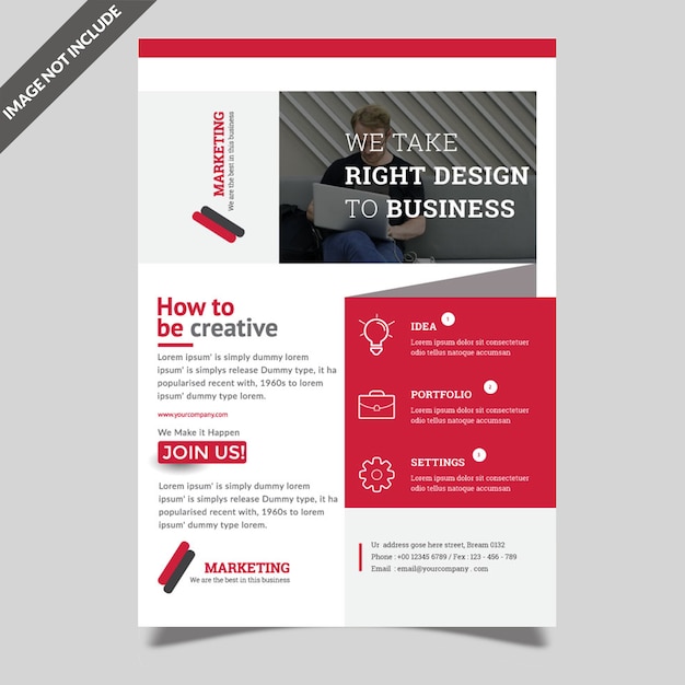 Vektor red business flyer design