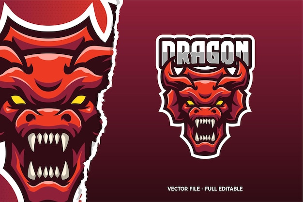 Red dragon e-sport spiel logo vorlage