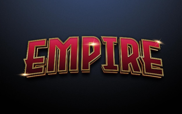 Red empire 3d bearbeitbarer texteffekt