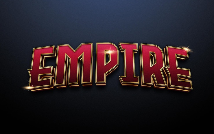 Vektor red empire 3d bearbeitbarer texteffekt