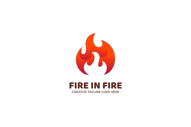 Red Fire Flame Business Logo Vorlage