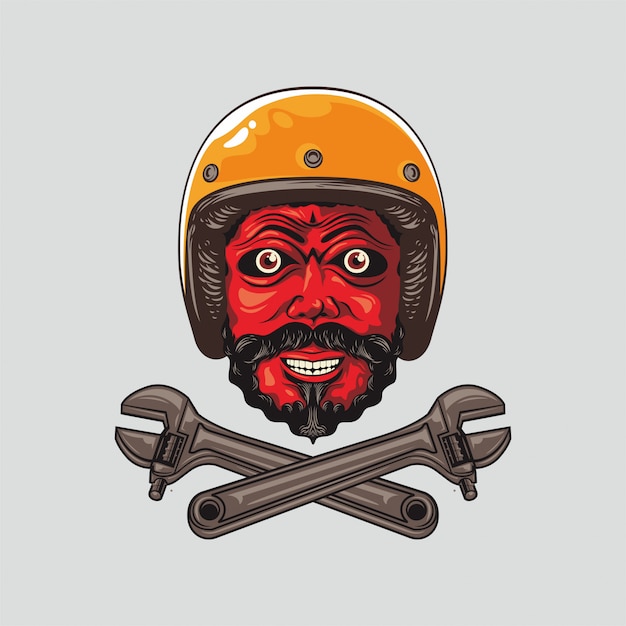 Vektor red head rider illustration