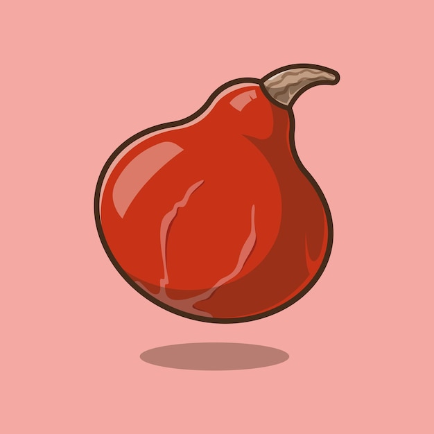 Vektor red kuri squash vector sticker gemüse illustrationsthema