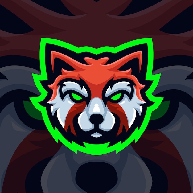 Red panda maskottchen logo für gaming twitch streamer gaming esports youtube facebook
