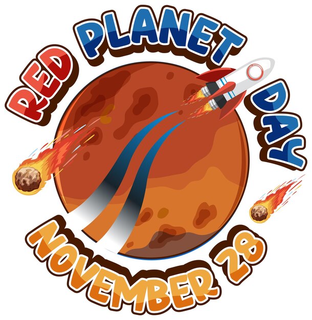 Vektor red planet day banner-design