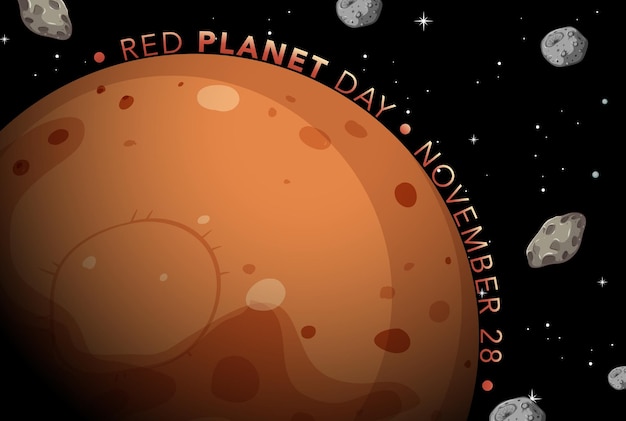 Red planet day-poster-vorlage