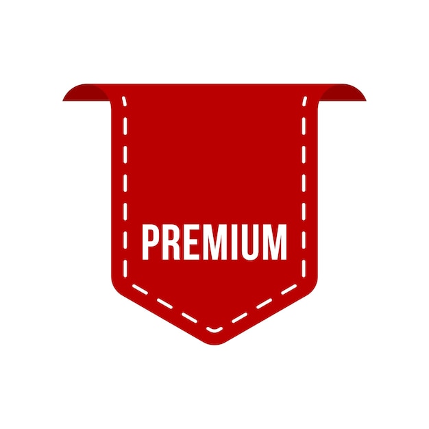 Red ribbon-vektor-design-vorlage der premium-klasse