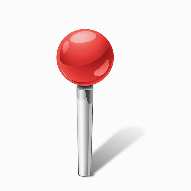 Vektor red sphere on silver stand illustration of glossy object on cylindrical base