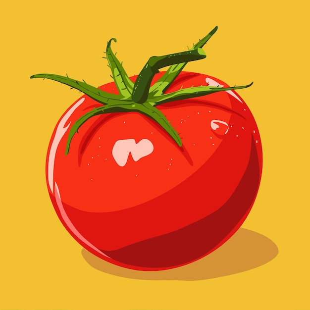 Vektor red tomato cartoon vegetable illustration flat vector art