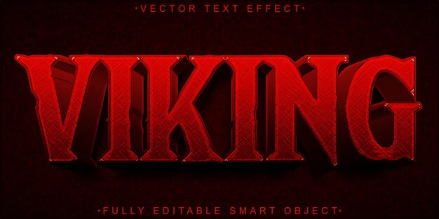 Red Viking Vector Vollständig bearbeitbares Smart Object Text-Effekt