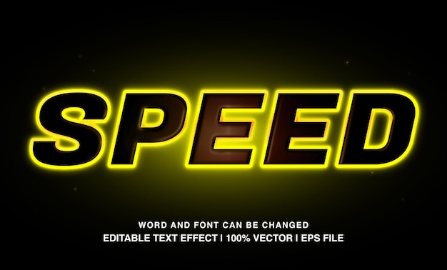 redigierbare Speed Gelb-Neon-Schriftart