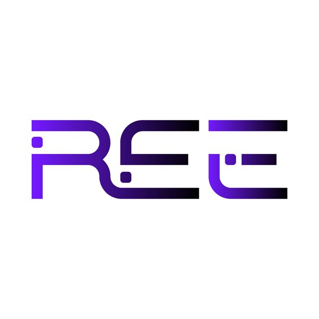 REE-Logo abstrakte Typographie einfaches modernes minimales Vektordesign
