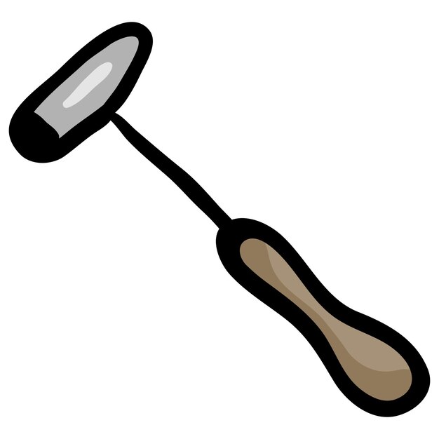 Reflex hammer handgezeichnetes doodle-symbol