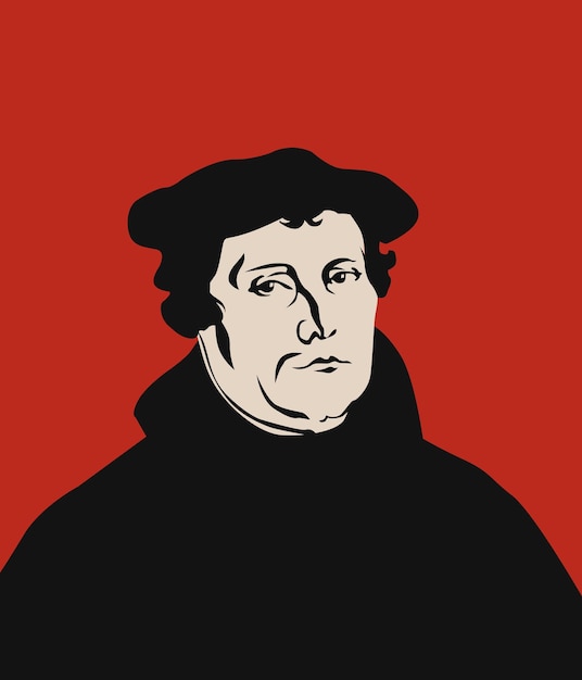 Reformationstag Porträt von Martin Luther Vektorbild