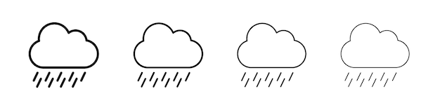 Regen-Symbol Umrisse-Zeichen-Simbolensatz