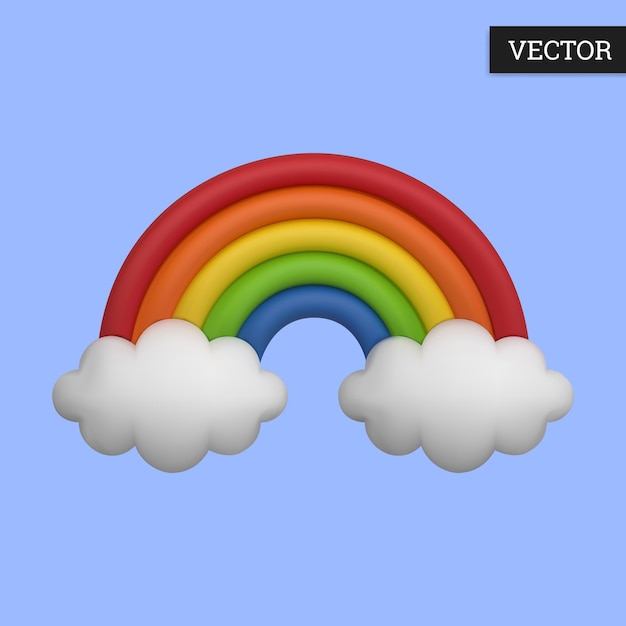 Vektor regenbogen 3d-vektor-cartoon-symbol