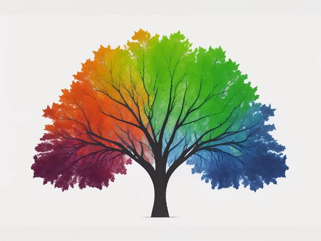 Vektor regenbogen-baum-bild