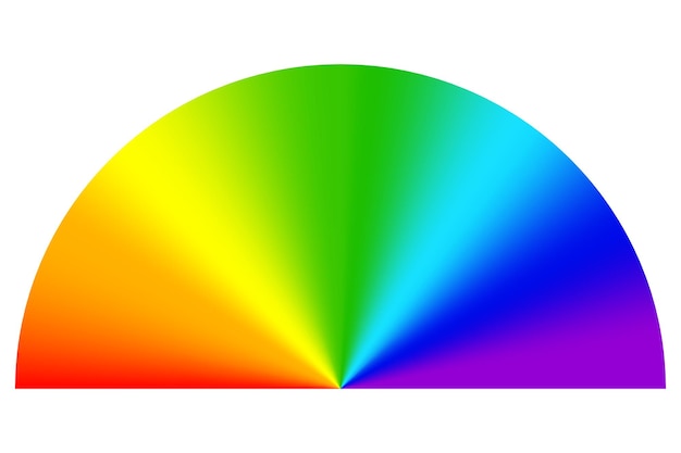 Regenbogen-Illustration Lebendiges Farbspektrum Einfaches Vektordesign Sauber weißer Hintergrund