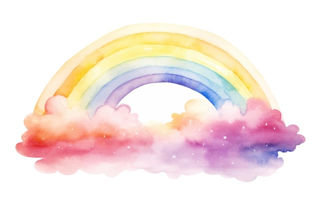Regenbogen in den wolken - aquarell