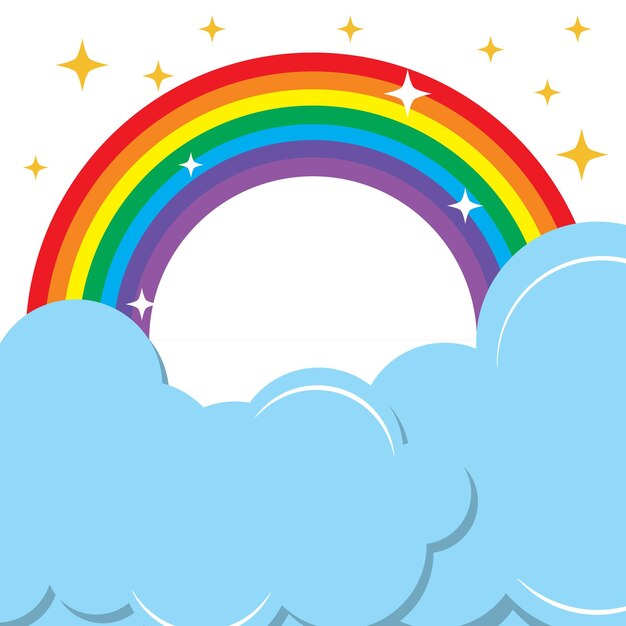 Vektor regenbogen in wolken illustration