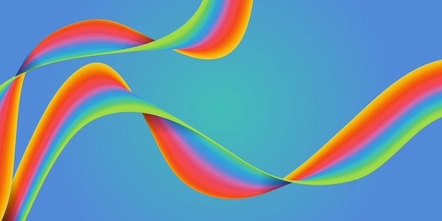Regenbogen-mesh-farbverlaufsbänder auf blauem hintergrund.