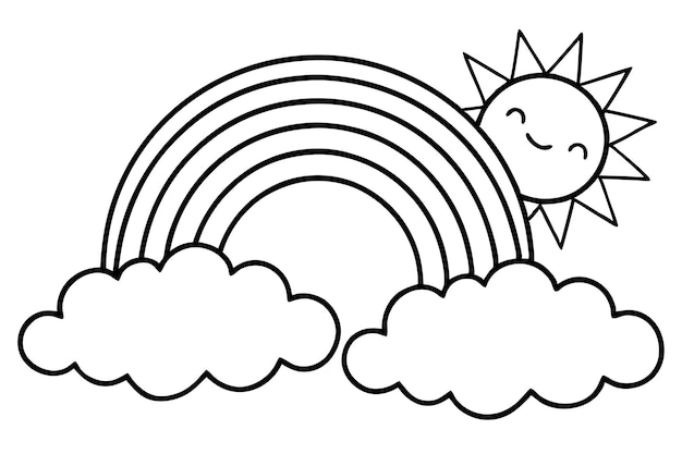 Regenbogen Sonne und Wolken
