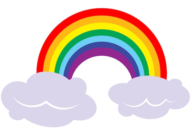 Regenbogen und zwei Wolken getrennt
