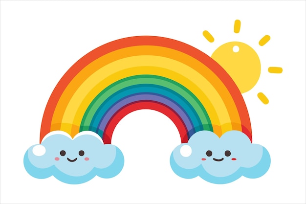 Regenbogen unter dem sonnigen Himmel