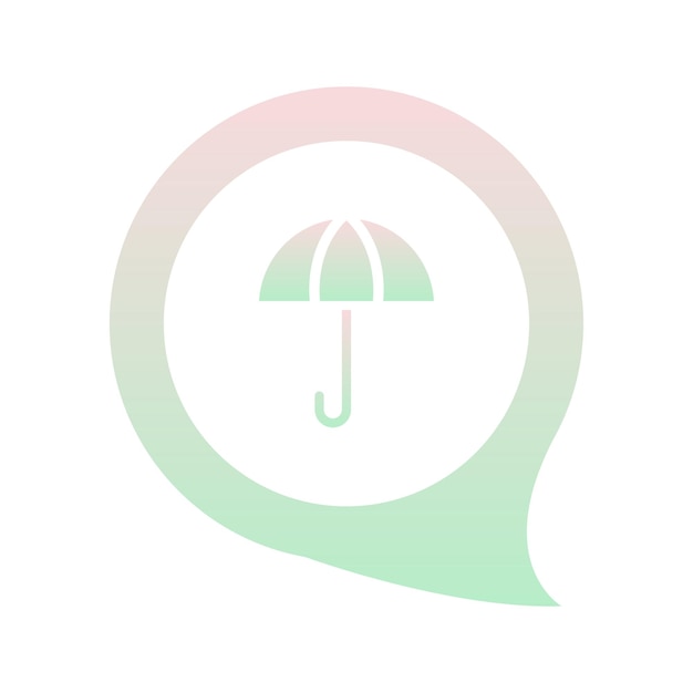 Regenschirm-chat-logo-gradienten-design-vorlage-symbol-element