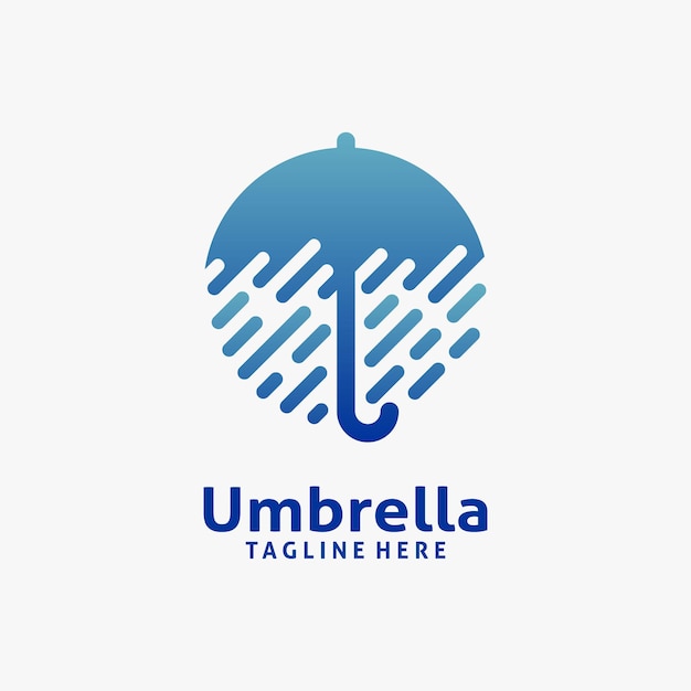 Regenschirm im regen-logo-design