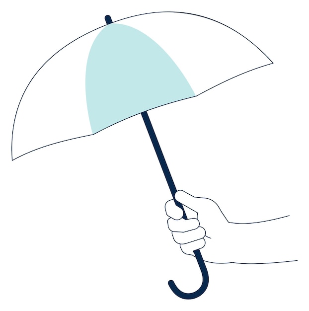 Regenschirm mit menschlicher hand halten sie das symbol für den schutz der hilfe