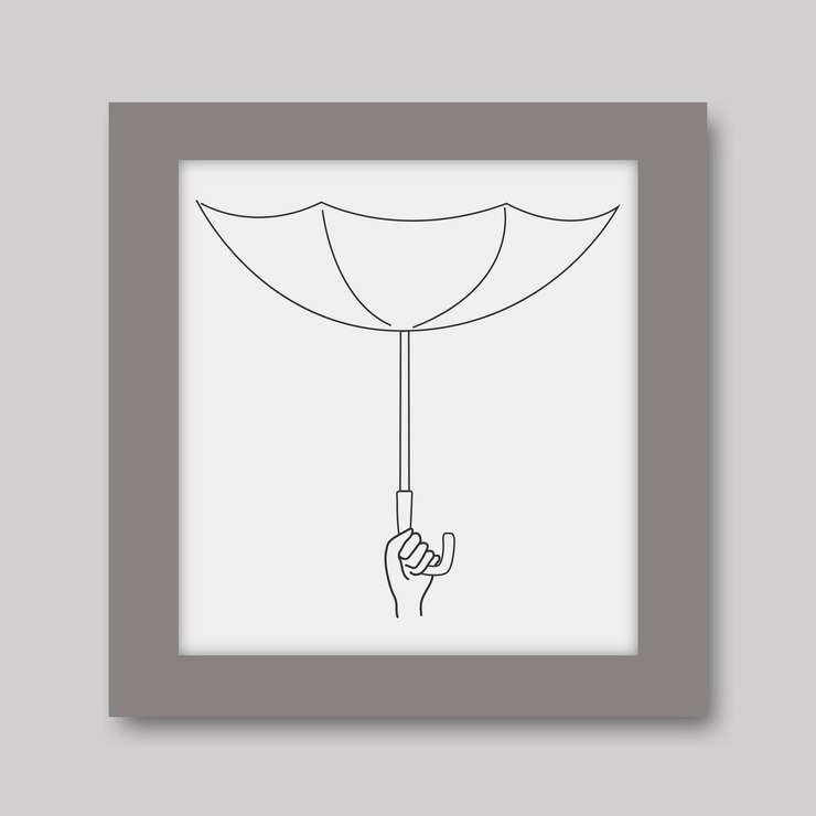 Vektor regenschirmhandzeichnungslinie kunstillustration