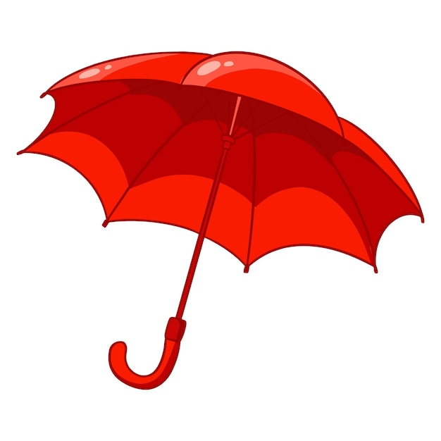 Regenschutz. roter regenschirm im cartoon-stil. vektorillustration für design und dekoration.