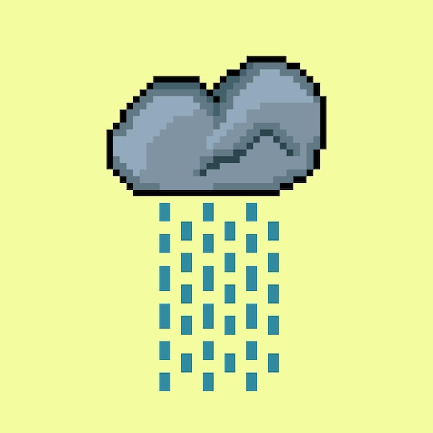 Regenwolke mit pixel-art-stil