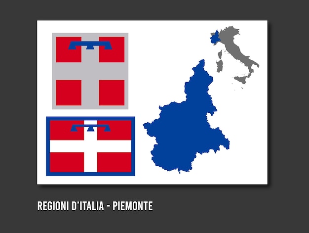 Vektor regionen von italien piemonte