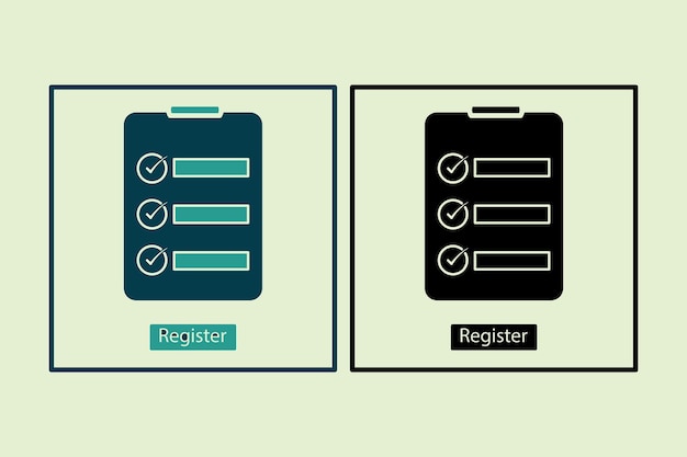 Register icon icon related to UI elements suitable for web site app user interfaceselement printable etc solid icon style simple vector design editable
