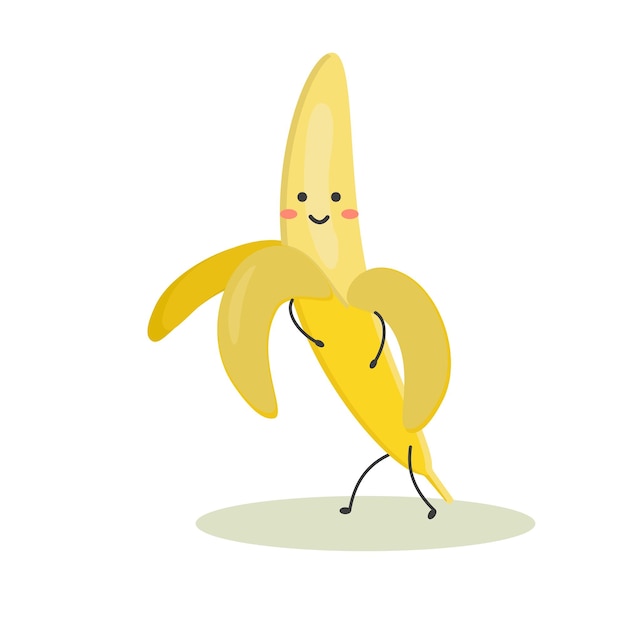 Reife Banane im Stil von Kawaii