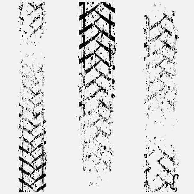 Vektor reifenmarkierung mit schwarzem umriss