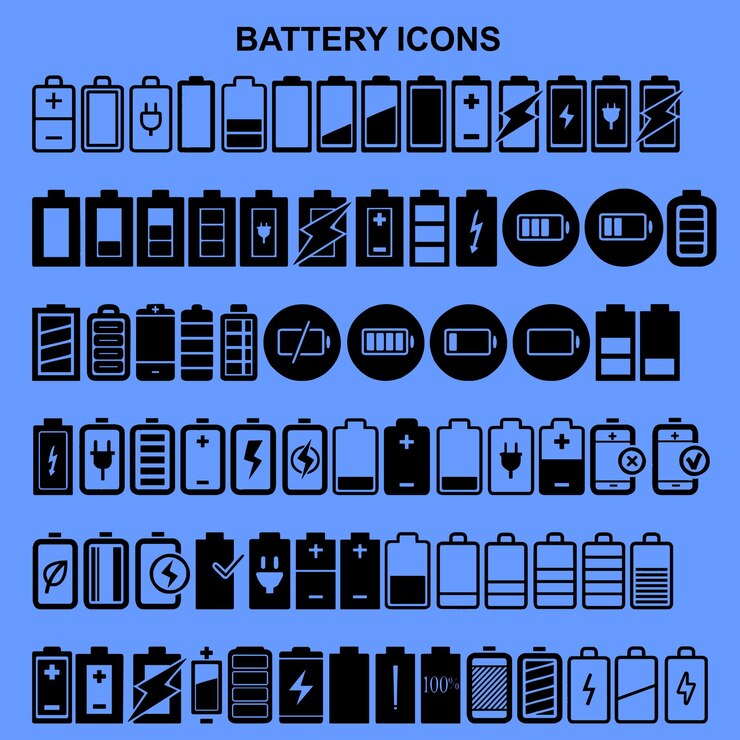 Vektor reihe von batteriesymbolen
