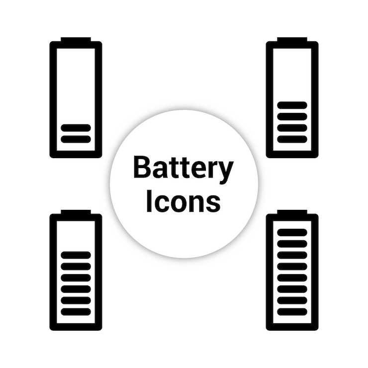 Vektor reihe von batteriesymbolen