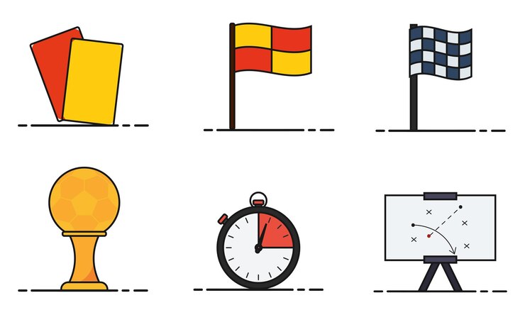 Vektor reihe von fußballsymbolen. sportsymbole. vektorillustration