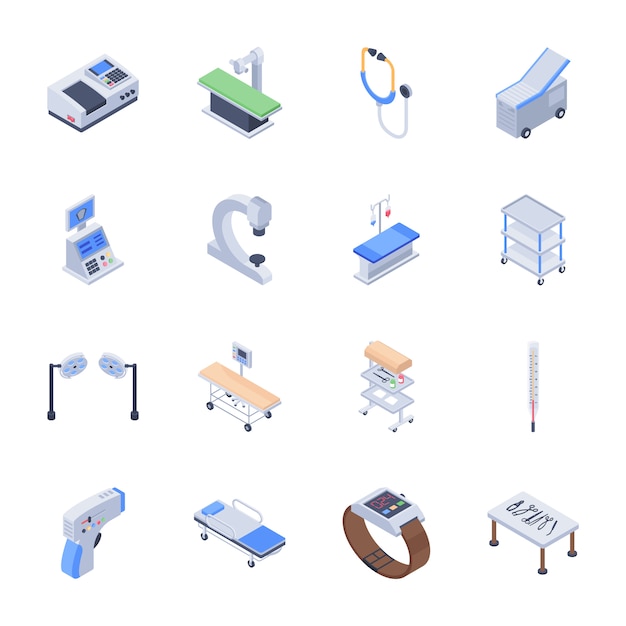 Reihe von medizinischen Geräten Icons
