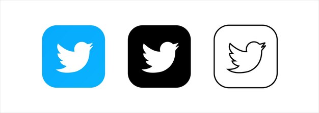 Reihe von Social-Networking-Symbolen Twitter-Design flache Symbole isoliert auf weißem Hintergrund
