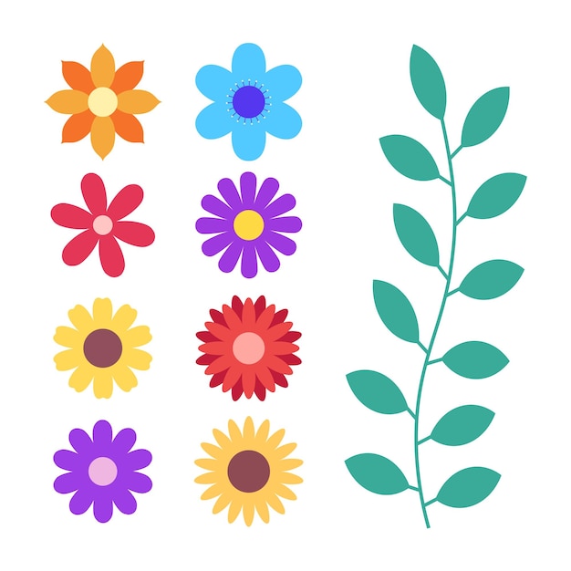 Reihe von Vektorblumenillustrationen