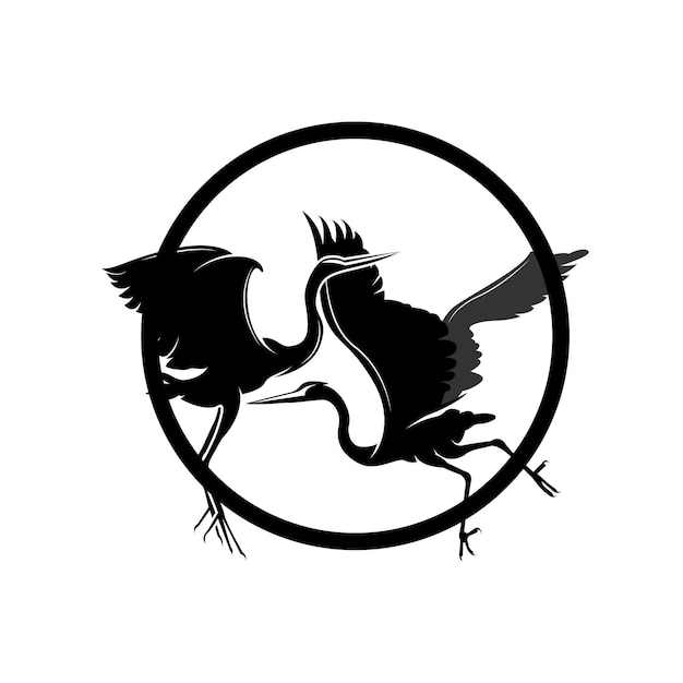 Vektor reiher, vogel, logo, vektor, vogel, fliegen, storch, reiher, tier, silhouette, design, abbildung, templet