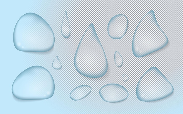 Reine Wassertropfen realistische Sammlung