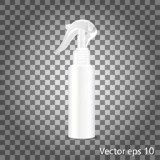 Vektor reiniger der illustration des vektors 3d. plastiksprühflasche flüssiges reinigungsmittel.