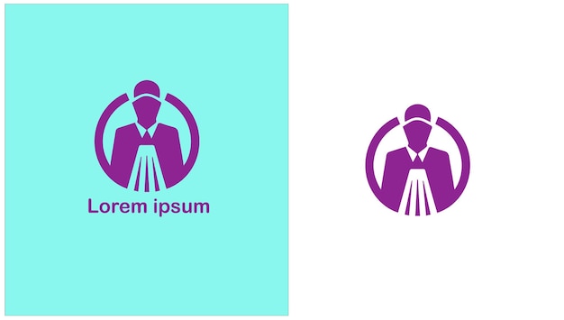 Reinigungsdienst Hausmeisterdienst Haushaltsdienst Maid Service einzigartiges Logo-Design-Illustration