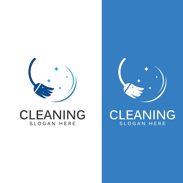Reinigungslogo reinigungsschutzlogo und hausreinigungslogomit einem schablonenillustrationsvektor-designkonzept